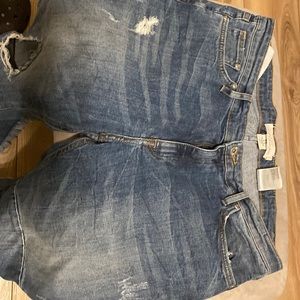 H&M Label Graded Goods L.O.G.G Jean 32 Blue Denim Distressed Stretch